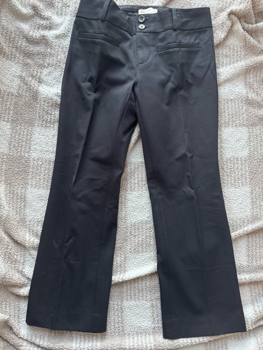 Anthropologie Black Dress Pants with Pink Stitching